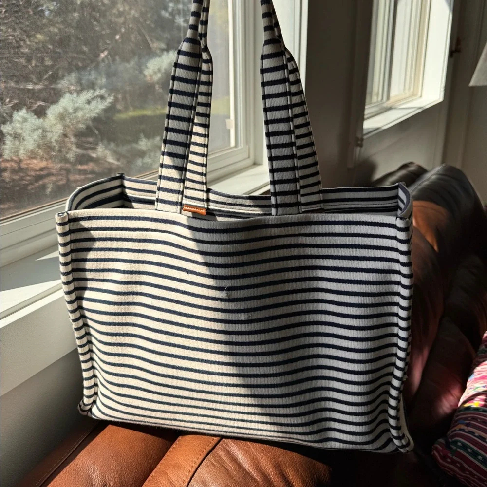 CELINE Large Cabas Thias Canvas Tote Bag